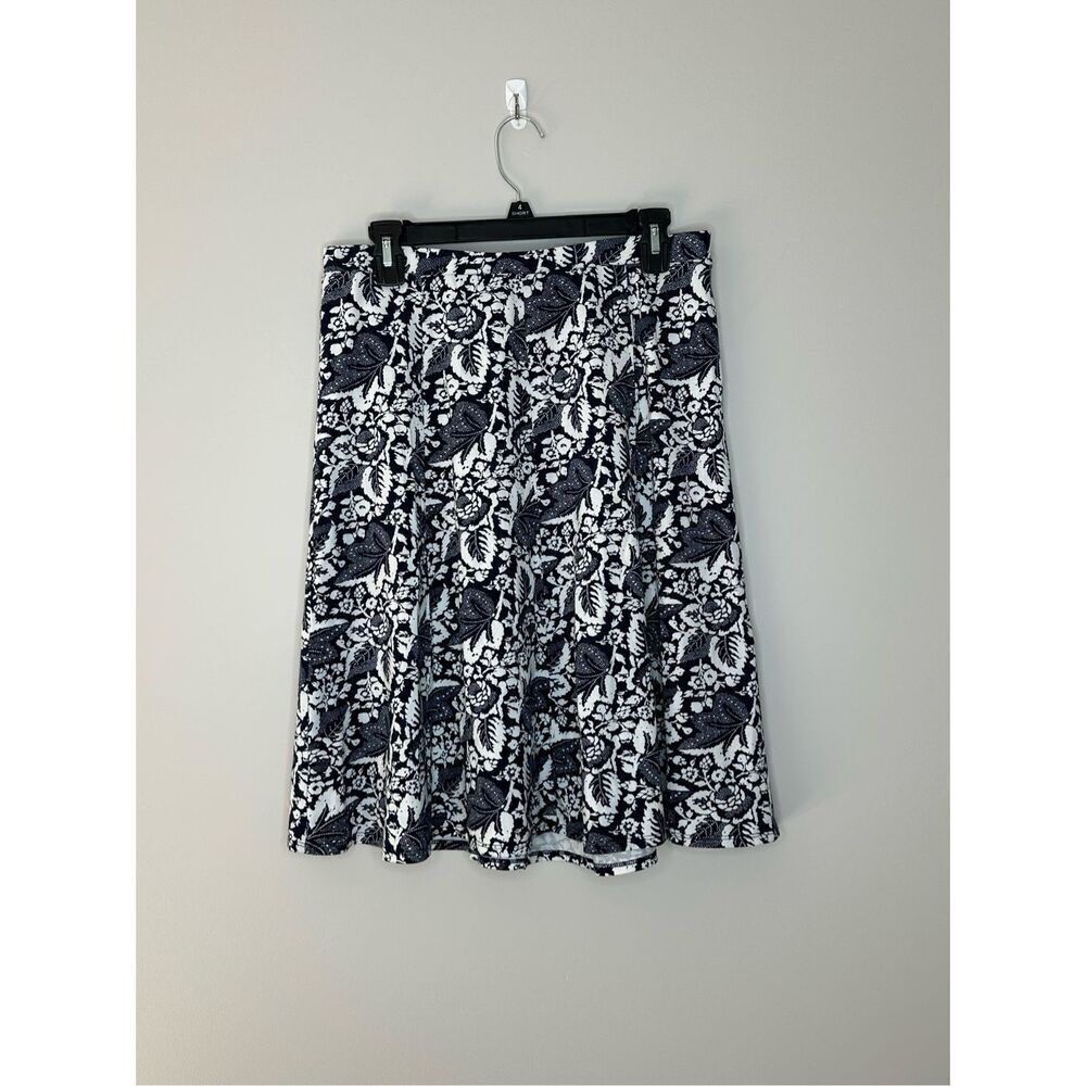 Talbots Pull-On A-Line Navy and White Skirt size Small